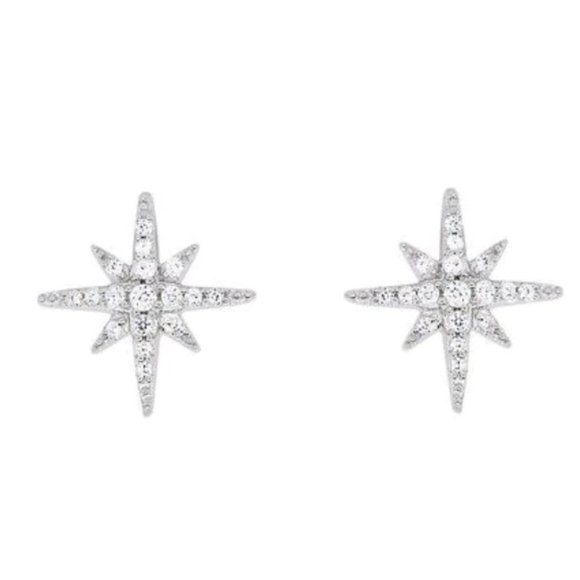 CZ Starburst Earrings - Picture 1 of 6